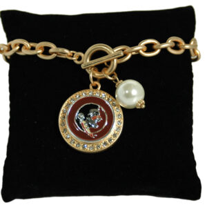 FLORIDA STATE SEMINOLES BRACELET TOGGLE PEARL SNAP ON