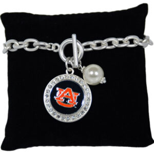AUBURN TIGERS BRACELET TOGGLE PEARL SNAP ON