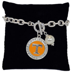 TENNESSEE VOLUNTEERS BRACELET TOGGLE PEARL SNAP ON