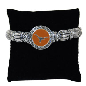 TEXAS LONGHORNS BRACELET STRETCH ANTIQUE SNAP ON