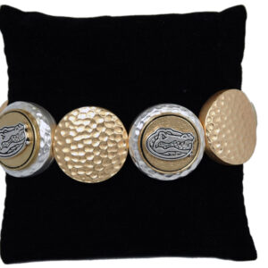 FLORIDA GATORS BRACELET STRETCH DISC 2-TONE SNAP ON