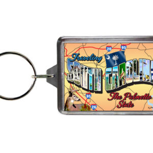 SOUTH CAROLINA KEYCHAIN LUCITE POSTCARD