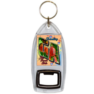 GEORGIA KEYCHAIN LUCITE BTL OPENER POSTCARD