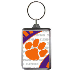 CLEMSON TIGERS KEYCHAIN LUCITE VORTEX