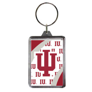 INDIANA HOOSIERS KEYCHAIN LUCITE VORTEX