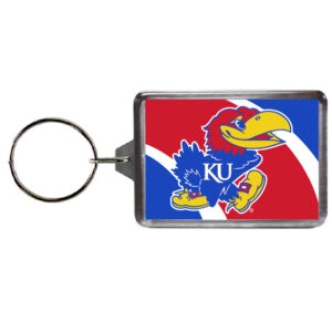 KANSAS JAYHAWKS KEYCHAIN LUCITE VORTEX