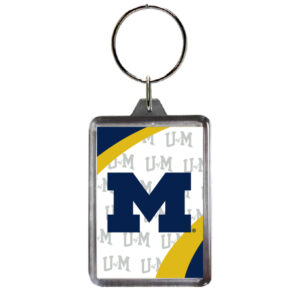 MICHIGAN WOLVERINES KEYCHAIN LUCITE VORTEX