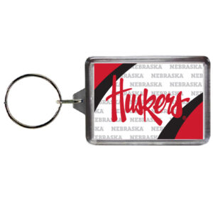NEBRASKA CORNHUSKERS KEYCHAIN LUCITE VORTEX