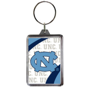 NORTH CAROLINA TAR HEELS KEYCHAIN LUCITE VORTEX