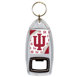 INDIANA HOOSIERS KEYCHAIN LUCITE BTL OPENER VORTEX