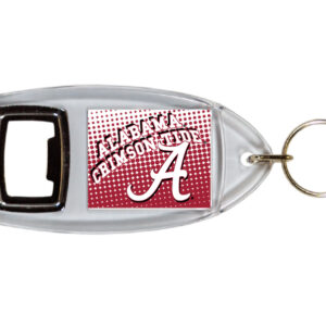 ALABAMA CRIMSON TIDE KEYCHAIN LUCITE BTL OPENER DOT PATTERN