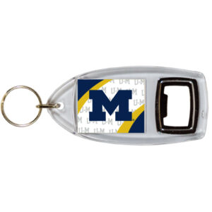 MICHIGAN WOLVERINES KEYCHAIN LUCITE BTL OPENER VORTEX