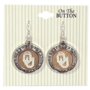 OKLAHOMA SOONERS EARRINGS 2-TONE SNAP ONE