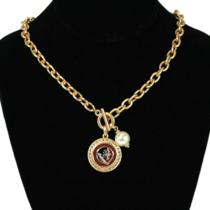 FLORIDA STATE SEMINOLES JEWELRY NECKLACE TOGGLE PEARL SNAP ON