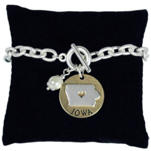IOWA BRACELET TOGGLE PEARL DISC