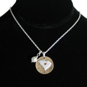 SOUTH CAROLINA JEWELRY NECKLACE TOGGLE PEARL DISC