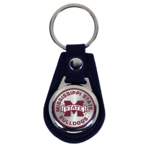 MISSISSIPPI STATE BULLDOGS KEYCHAIN LEATHER TEAR DROP