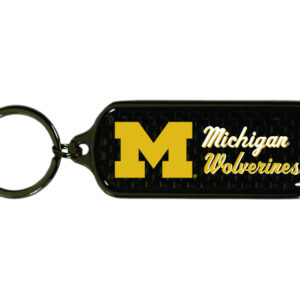 MICHIGAN WOLVERINES KEYCHAIN CARBON FIBER OBLONG