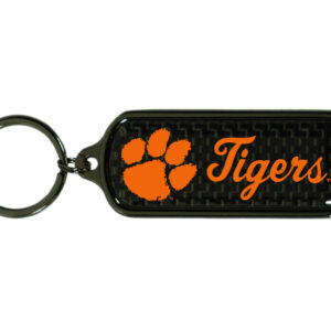 CLEMSON TIGERS KEYCHAIN CARBON FIBER OBLONG