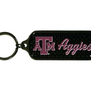 TEXAS A&M AGGIES KEYCHAIN CARBON FIBER OBLONG