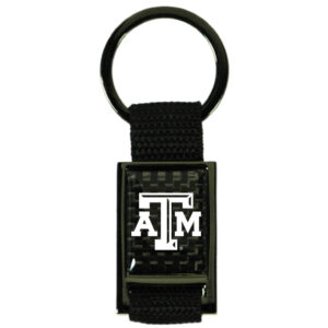 TEXAS A&M AGGIES KEYCHAIN CARBON FIBER RECTANGLE