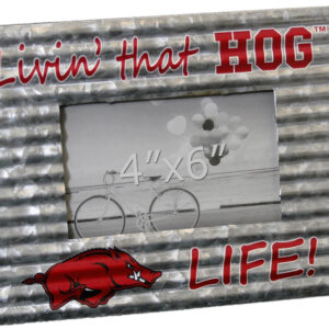 ARKANSAS RAZORBACKS LIVIN LIFE CORRUGATED GALVANIZED PHOTO FRAME