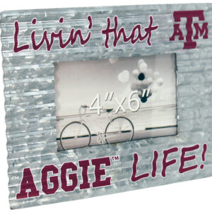 TEXAS A&M AGGIES LIVIN LIFE CORRUGATED GALVANIZED PHOTO FRAME