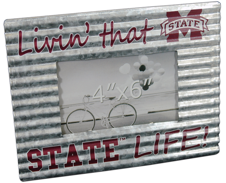 MISSISSIPPI STATE BULLDOGS LIVIN LIFE CORRUGATED GALVANIZED PHOTO FRAME