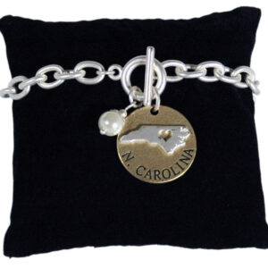 NORTH CAROLINA BRACELET TOGGLE PEARL DISC