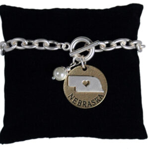 NEBRASKA BRACELET TOGGLE PEARL DISC