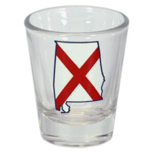 ALABAMA SHOTGLASS STATE OUTLINE & FLAG