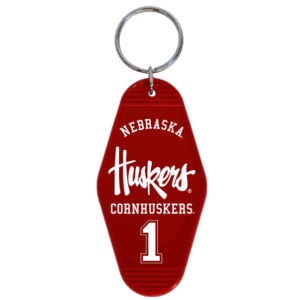 NEBRASKA CORNHUSKERS KEYCHAIN MOTEL RED