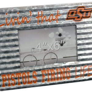 OKLAHOMA STATE COWBOYS LIVIN LIFE CORRUGATED GALVANIZED PHOTO FRAME