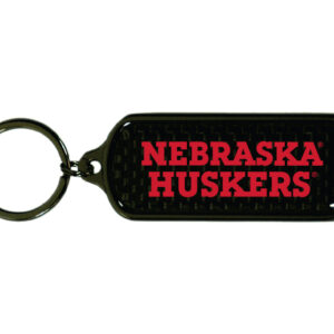 NEBRASKA CORNHUSKERS KEYCHAIN CARBON FIBER OBLONG