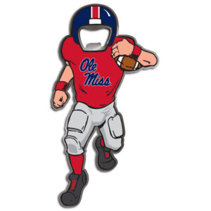 OLE MISS REBELS BOTTLE OPENER MAGNET METAL PLAYER