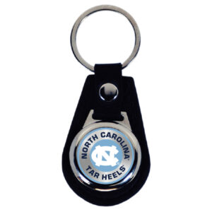 NORTH CAROLINA TAR HEELS KEYCHAIN LEATHER TEAR DROP