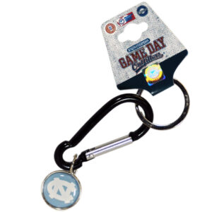 NORTH CAROLINA TAR HEELS KEYCHAIN CARABINER DOMED CHARM