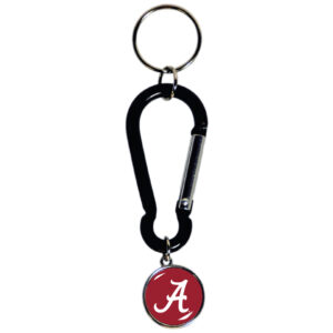 ALABAMA CRIMSON TIDE KEYCHAIN CARABINER DOMED CHARM