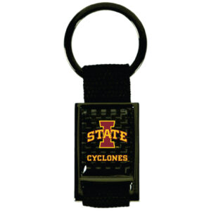 IOWA STATE CYCLONES KEYCHAIN CARBON FIBER RECTANGLE