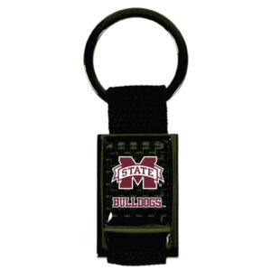 MISSISSIPPI STATE BULLDOGS KEYCHAIN CARBON FIBER RECTANGLE