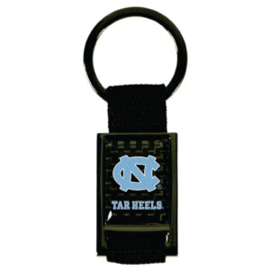 NORTH CAROLINA TAR HEELS KEYCHAIN CARBON FIBER RECTANGLE