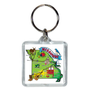 MISSOURI KEYCHAIN LUCITE STATE MAP FUN