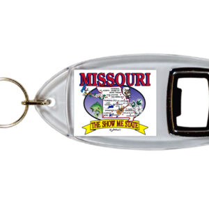 MISSOURI KEYCHAIN LUCITE BTL OPENER STATE MAP