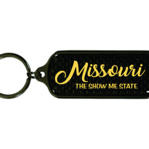 MISSOURI KEYCHAIN CARBON FIBER OBLONG SCRIPT