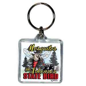 ARKANSAS KEYCHAIN LUCITE SQ MOSQUITO