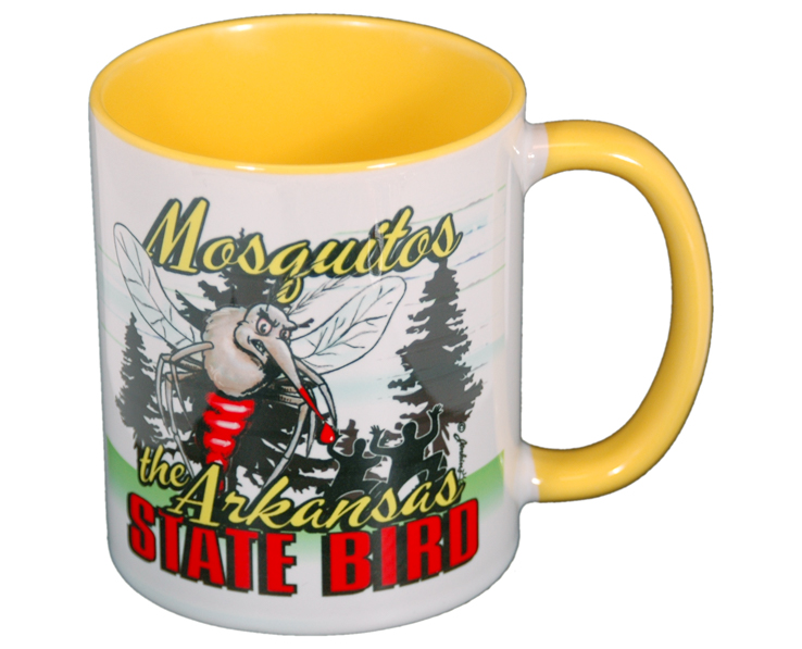 ARKANSAS MUG YELLOW 2-TONE MOSQUITO