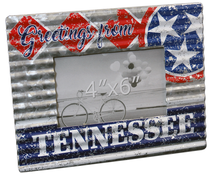 TENNESSEE GREETINGS CORRUGATED GALVANIZED PHOTO FRAME