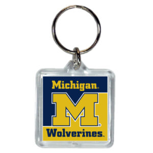 MICHIGAN WOLVERINES KEYCHAIN LUCITE LOGO