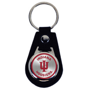 INDIANA HOOSIERS KEYCHAIN LEATHER TEAR DROP