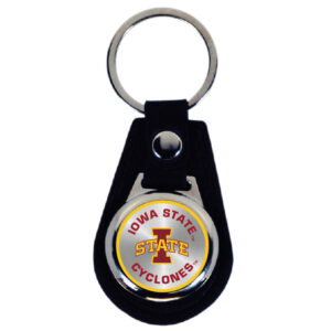 IOWA STATE CYCLONES KEYCHAIN LEATHER TEAR DROP